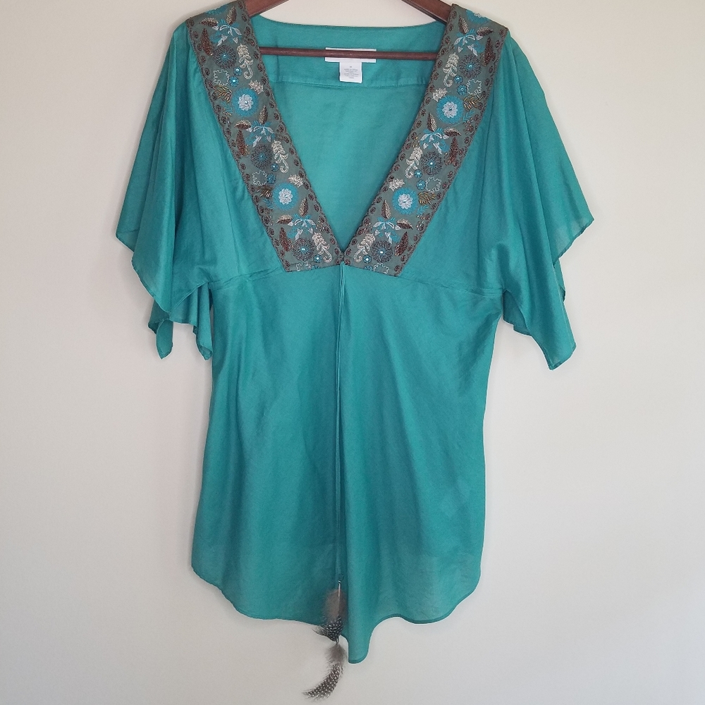 Calvin Klein Choice Embroidered Blouse Sz M